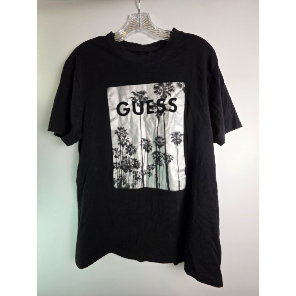 Guess Los Angeles Mens Black Palm Tree Graphic T-Shirt Size L X1VI22KAK94